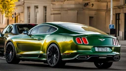 Bentley Mustang on road rear view
