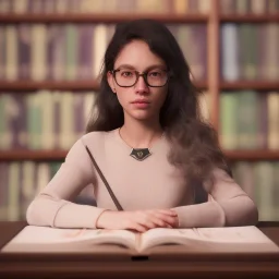 studying girl in library, ultra detail, curl hair, realistic photo unreal engine, cinematic lighting --ar 1:1 creative