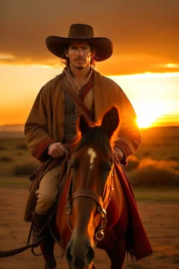 Gaucho argentino en un atardecer