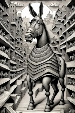 MC Escher Donkey warrior