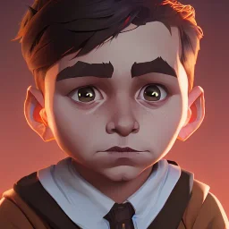 Portrait of a brown haired little wizard kid by Nick Harris