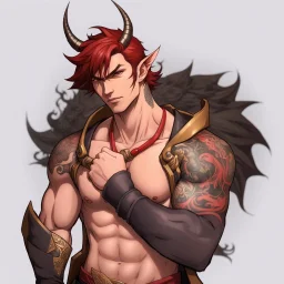 Fix up any mistakes. Make his hand look normal. Also give him more definition. Give him more muscles, and make them more define. Make his Yakuza tattoo's about Dragons.