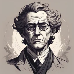 Levin Scholar in Vector unsettling art style