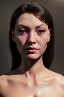 Realistic image, waist up portrait, sexy woman, muppet head for woman head, concept art, smooth, unreal engine 5, god lights, ray tracing, RTX, lumen lighting, ultra detail, volumetric lighting, 3d, finely drawn, high definition, 4k.