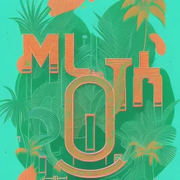 tropical, city, latino, plants, streets, risograph poster, flat design