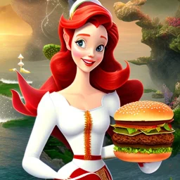 Ariel eating burger