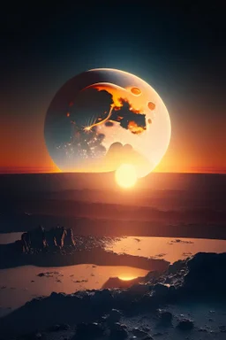 sunrise from the moon