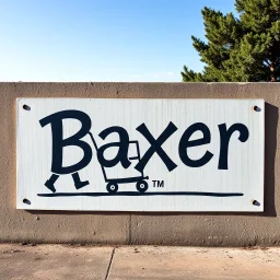 the anti Baxer, Baxing things, pushing things, moving boxes, moving barrels "Baxer" writing on wall sign