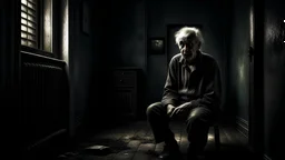 What would intense fear look like if it were an old man sitting in the middle of a dark and dirty room, alone and afraid?