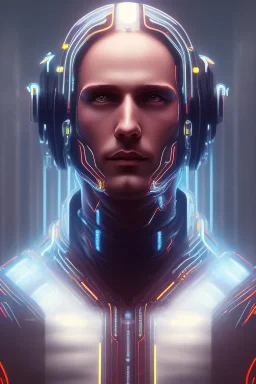 cyberpunk, head, men, portrai, tron