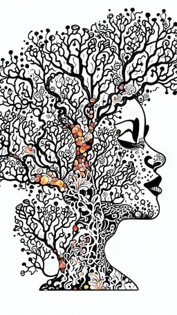 double exposure dry tree with fantasy flowers and profil face, black and gray watercolor illustration with weet ink, deep dark , surreal, dramatic atmosphere. intricate, stunning textures , mystery. stunning illustration