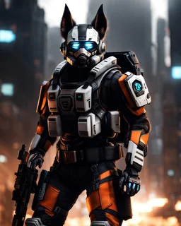 a titanfall pilot that is part bat, concept art, furry, humanoid, cyberpunk, anthropomorphic bat, titanfall 2