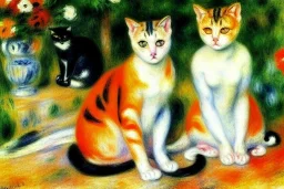 Zwei Katzen (auf der Terrasse) Auguste Renoir