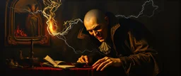 master oil painting by Rembrandt, good afternoon plasma vampire