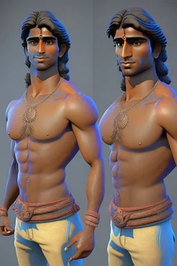 indian character of male beautiful 3d model of male it should be artist and look an college student and luca movie animation character pose of character should be wishing all the best