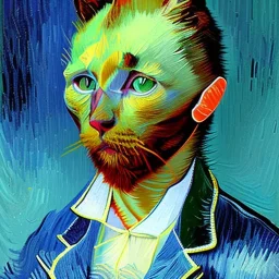 Portrait of a cat by Van Gogh