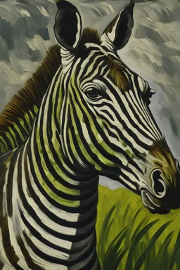Portrait of a zebra by van gogh