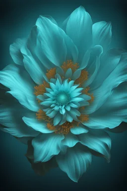 surreal a cyan bright holy flower