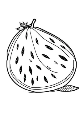 watermelon minimalistic, line art, background, vector, svg, coloring page, black outline on white background