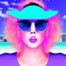 Vaporwave pool girl