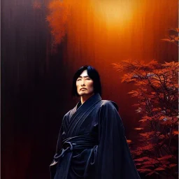 portrait of 'Genma Himuro-Ninja Scroll',ancient japanese armor, painting by gaston bussiere, greg rutkowski, yoji shinkawa, yoshitaka amano, tsutomu nihei, donato giancola, tim hildebrandt, oil on canvas, cinematic composition, extreme detail,fit full head inside picture,16k