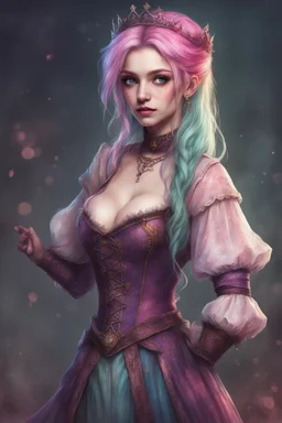 Grunge princess bard with dyed hair