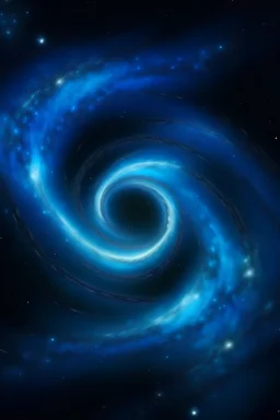 gif of a blue galaxy coliding with another galaxy