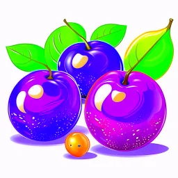 Cartoon illustration for children: juicy prunes