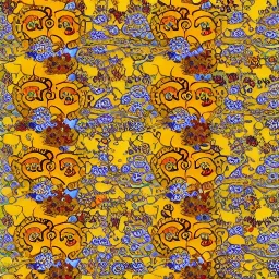 goats and flowers floating in outer space gothiccolors repeating pattern GUSTAV KLIMT