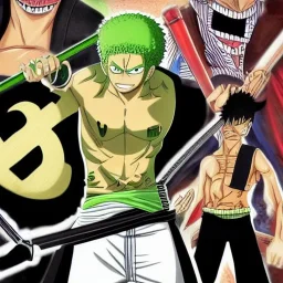 zoro, one piece, green, chainsawman