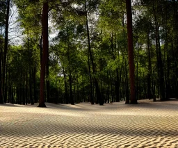 Sand, trees, stones