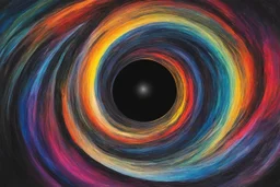 man, colorful, rainbow, A visually striking and abstract representation of the void and a black hole, utilizing dark hues and dynamic shapes to evoke the enigmatic and powerful aspects of cosmic emptiness, (visually striking abstract representation:1.4), (the void and black hole:1.5), (dark hues and dynamic shapes:1.3), (expressive and cosmic ambiance:1.2), drawing inspiration from abstract interpretations of the cosmic void and black hole phenomena