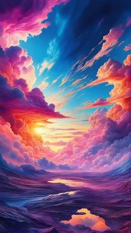 Colorful clouds , light and shadow, in exhibition, ultra hd, realistic, vivid colors, highly detailed, UHD drawing, pen and ink, perfect composition, beautiful detailed intricate insanely detailed octane render trending on artstation, 8k artistic photography, photorealistic concept art, soft natural volumetric cinematic perfect light detailed matte painting, deep color, fantastical, intricate detail, splash screen, complementary colors, fantasy concept art, 8k resolution trending