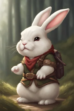 divine killer chubby bunny floppy ears adventurer dnd realism art