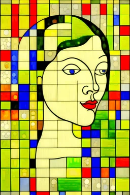 a beautiful woman by Piet Mondrian