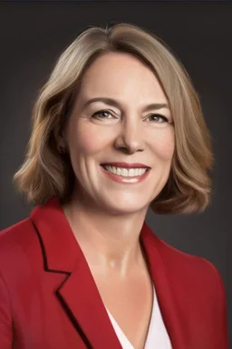 POwerful Female politician with a fiery background portrait