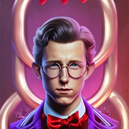 tom holland willy wonka, evil, red goggles