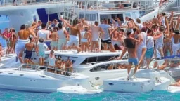 rowdy party on yacht causing damage