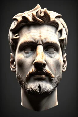 Ultra Realistic image, Roman sculpture, clean white marble material, Lionel Messi, gold Laurel leaves wreath, renaissance ornaments, one gold star, sun ornament, sun rays background, chisel style, waist up portrait, emperor style, epic, celestial, cinematic lighting, God light, god rays, 4k resolution, smooth details, ornate details, soft lighting, unreal engine 5, art station, substance 3d.