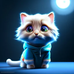 Concept art of Little mascot cat wearing a hoodie (Pixar art style)++, highly detailed, digital painting, art stations, concept art, smooth, unreal engine 5, god rays, ray tracing, RTX, nanite polygons, lumen lighting, ultra detail, volumetric lighting, 3d, detailed anime, finely drawn, high definition, high resolution, cartoon [ animation, cartoon, drawing, painting, low res, cropped, watermark, jpeg artifacts, low quality, normal quality, bad anatomy, text error, worst quality, blurry thousan