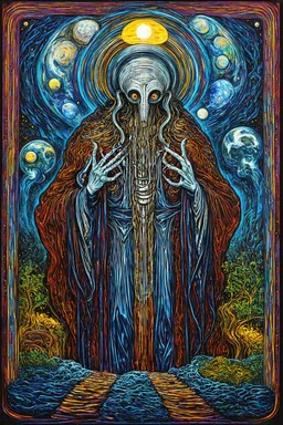 faith is not blind but is loyalty to the unseen universe; in the style of Hundertwasser and Giger