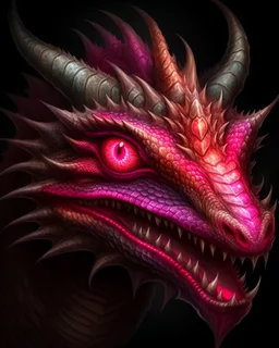 A scary dragon with a scarred eye