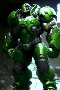 the incredible hulk in power armor
