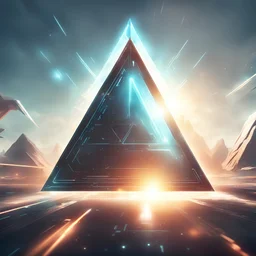 futuristic scifi triangle bright sunlight