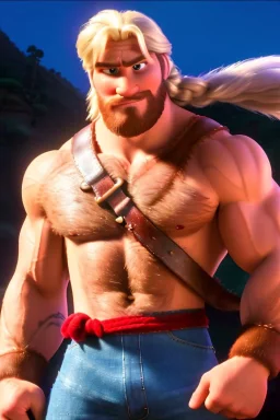 Ignore NSFW, teenager young rugged attractive slightly muscular fantasticly handsome blonde man, red briefs with yellow belt, hairy chest, (((visibly pisssing))) briefs, large erect visible boner peniss, photorealistic, artist Jay Anacleto, soft lighting, scruffy beard