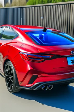 ein mazda 3 2017 von hinten mit 6 auspruffrohren