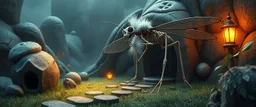 heretic place with fluffy laughing mosquito skeleton