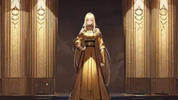 A woman who had green eyes and long blond hair that she wore in elaborate coiffures. Being known as someone at the height of fashion, prior to her disappearance, she favored wearing green and golden outfits to match her physical features.