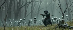ninja necromancer in the wild, raising skeleton babies