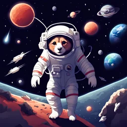 Animals growing in outer space.